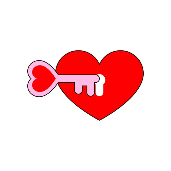 Ροζ Κλειδί Μέσα Μια Κόκκινη Καρδιά Κλειδαρότρυπα Εικονογράφηση Διανύσματος — Διανυσματικό Αρχείο