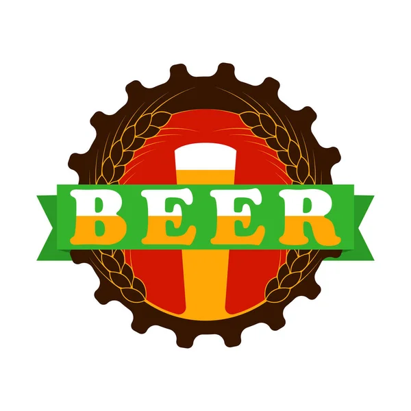 Design Tema Cerveja Modelo Ilustração Vetorial Sobre Fundo Branco Copo —  Vetores de Stock