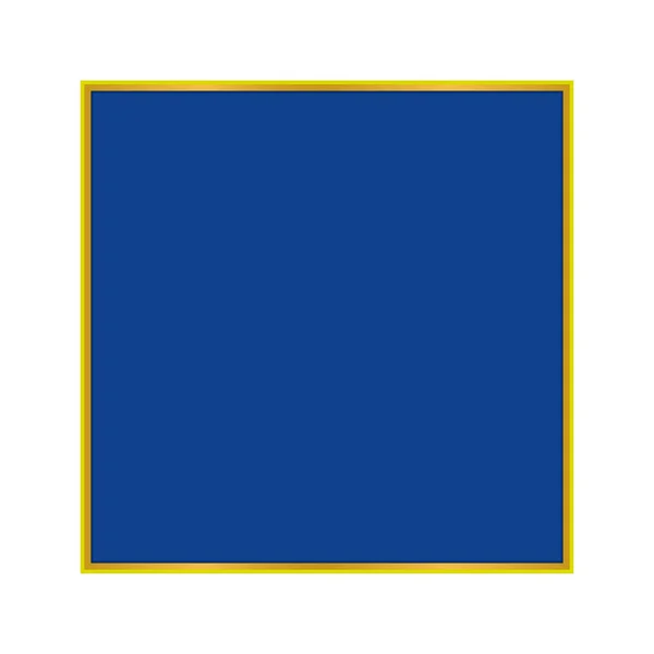 Moldura Dourada Com Fundo Azul Vazio Ilustração Vetorial —  Vetores de Stock