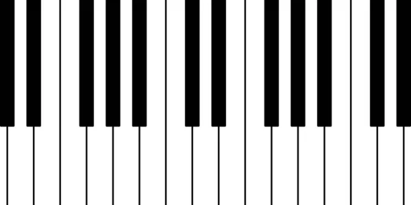 Pola Keyboard Piano Latar Belakang Vektor Dengan Tombol Hitam Dan - Stok Vektor