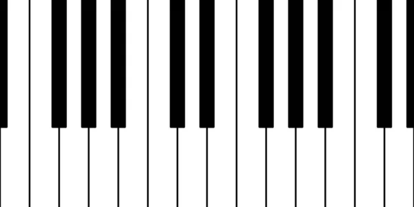 Piano Toetsenbord Naadloos Herhalend Patroon Vector Achtergrond Met Zwart Wit — Stockvector
