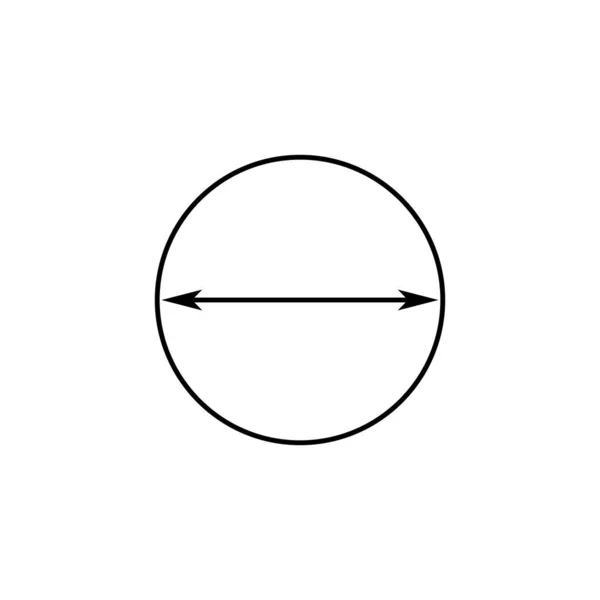 Cercle Avec Flèche Intérieur Dessin Vectoriel Forme Ronde Avec Taille — Image vectorielle