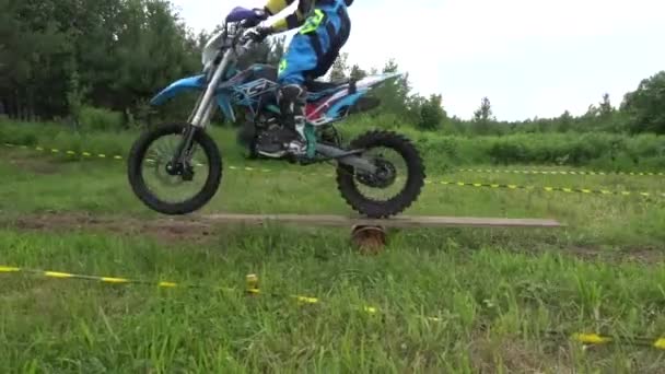 Motocross Hors Route Forêt Sports Extrêmes Motos Sportives Enfants Conduisant — Video