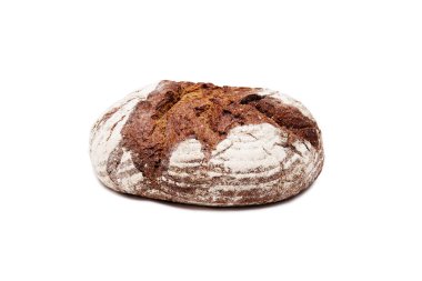 Beyaz arka planda siyah ekmek