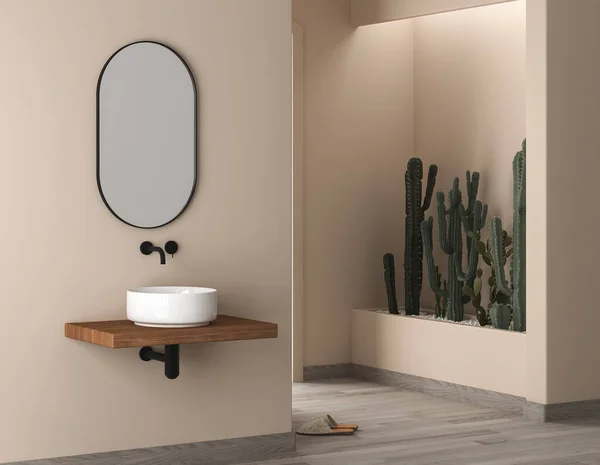 Modern Interior Design Wooden Frame Sink — Stock Photo, Image