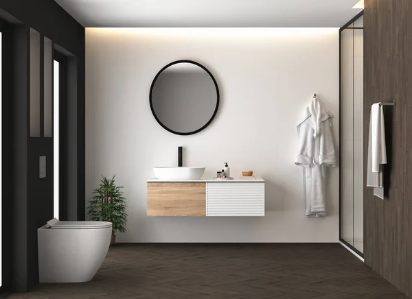 Bagno Moderno Con Doppio Lavabo — Foto Stock