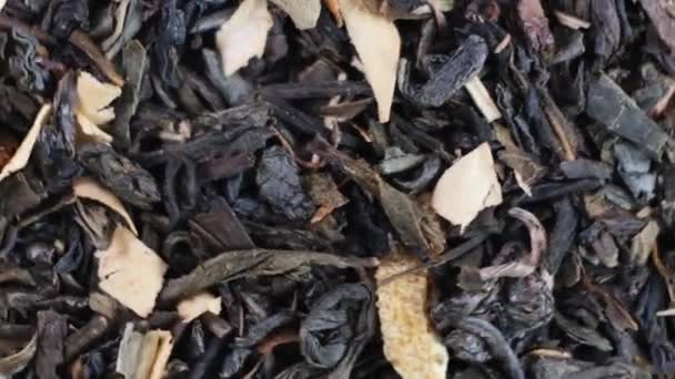 Mieszanina HD zdrowej ziołowej organicznej suchej herbaty Chai pełnej ramki jako tło. Makro. Obrót. — Wideo stockowe