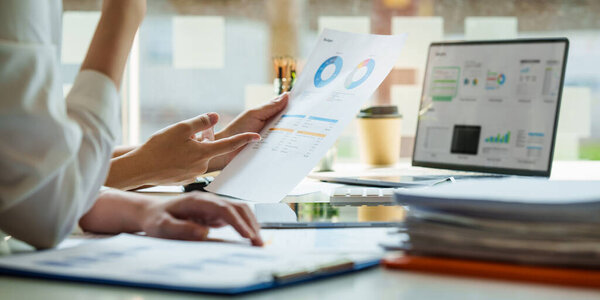 Group of Businesswoman and ant checking data document for investigation of corruption . Anti Bribery concept. — Foto de Stock