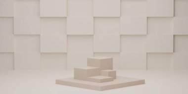 arkaplan 3d görüntüleyici. 3D ürün podyum sahnesi. Podyum, arkaplan renginde ürünü göstermek için ayakta duruyor. 3d hazırlayıcı
