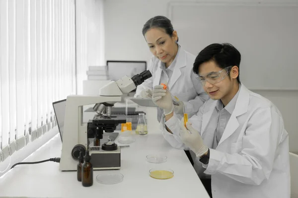 Scientist Holding Test Tube Containing Cannabis Extract — Stock Photo, Image