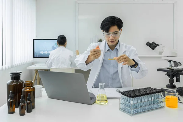 Scientist Test Tube Containing Cannabis Extract — Stock fotografie