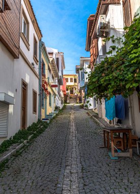 Bozcaada 'nın tarihi evleri ve dar sokakları