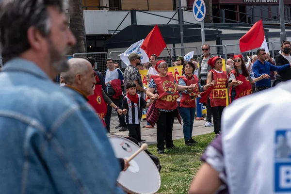 05,01,2022 Mayıs 1. Miting, işçi ve işçi gününde düzenlenen büyük bir mitingle kutlandı..