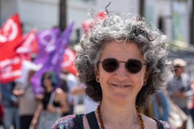 05.01.2022, İzmir, Türkiye, 1 Mayıs yürüyüşü işçi ve işçi gününde düzenlenen büyük mitingle kutlandı