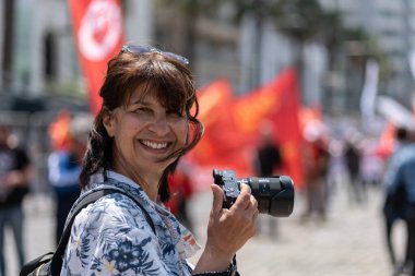 05.01.2022, İzmir, Türkiye, 1 Mayıs yürüyüşü işçi ve işçi gününde düzenlenen büyük mitingle kutlandı