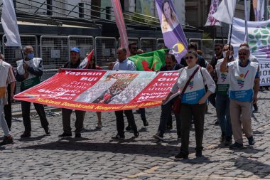 05.01.2022, İzmir, Türkiye, 1 Mayıs yürüyüşü işçi ve işçi gününde düzenlenen büyük mitingle kutlandı