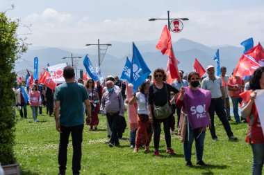 05.01.2022, İzmir, Türkiye, Edip Akbayram konseri 1 Mayıs 'ta İzmir' de düzenlenen mitingde coşkuyla dinlendi..