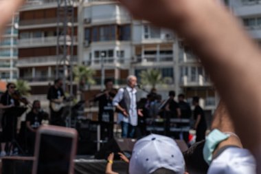 05.01.2022, İzmir, Türkiye, Edip Akbayram konseri 1 Mayıs 'ta İzmir' de düzenlenen mitingde coşkuyla dinlendi..