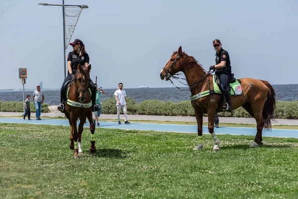 2022 Alsancak Turkey Izmir Mounted Police Served Field Security May — Photo