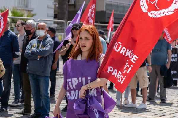 2022 Izmir Turquía Mayo Celebró Una Gran Manifestación Día Los — Foto de Stock