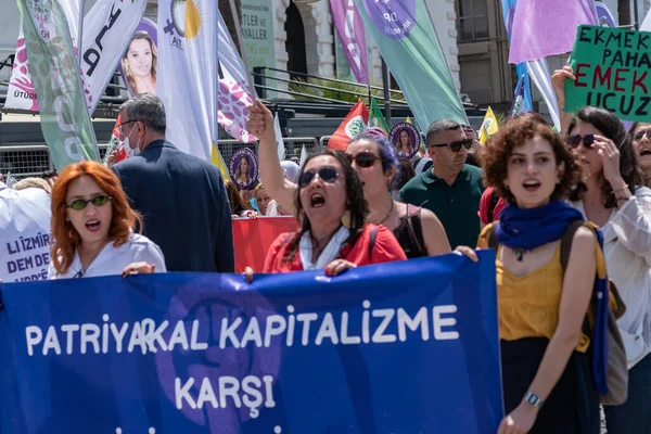 2022 Izmir Turquía Mayo Celebró Una Gran Manifestación Día Los — Foto de Stock