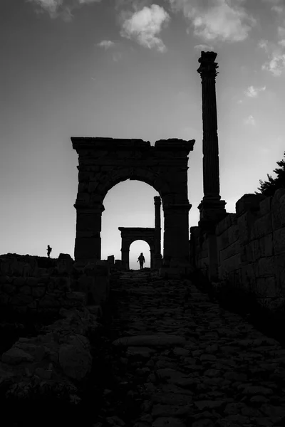 Estrella Nocturna Sesión Fotos Vía Láctea Antigua Ciudad Sagalassos —  Fotos de Stock