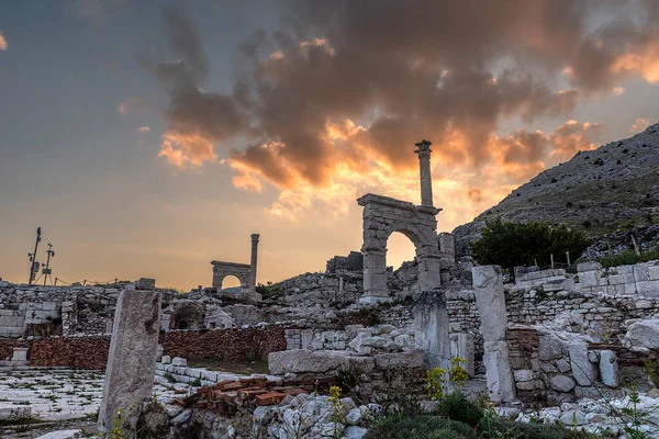 Estrella Nocturna Sesión Fotos Vía Láctea Antigua Ciudad Sagalassos —  Fotos de Stock