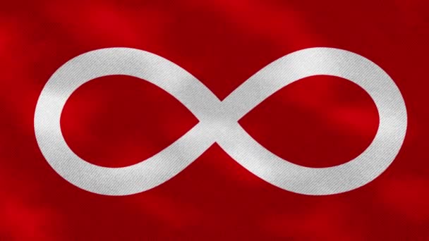 Métis drapeau rouge dense onduleurs de tissu, boucle de fond — Video