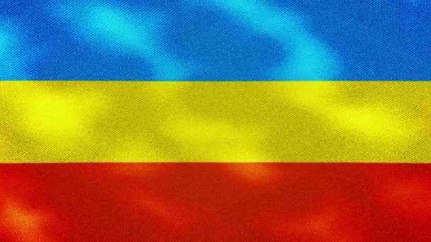 Bandera dAtlantium dichter Fahnenstoff schwankt, Hintergrundschleife — Stockvideo