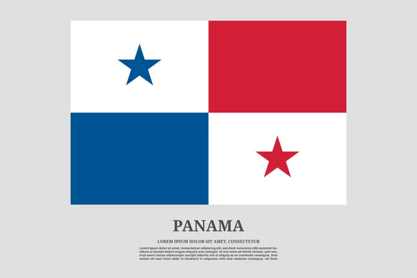 Bandera Panamá Información Cartel Texto Vector Fondo — Archivo Imágenes Vectoriales