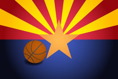 Arizona bayrağı gerçekçi basketbol topu, vektör