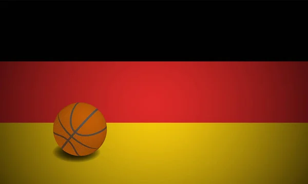 Bandeira Alemanha Com Bola Basquete Realista Vetor — Vetor de Stock