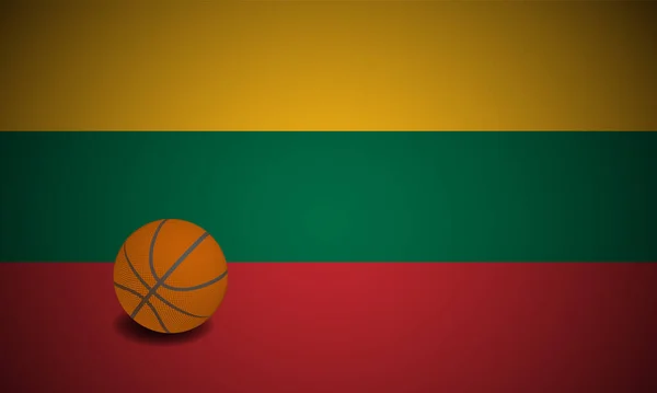 リトアニア国旗 現実的なバスケットボールボール ベクトル — ストックベクタ