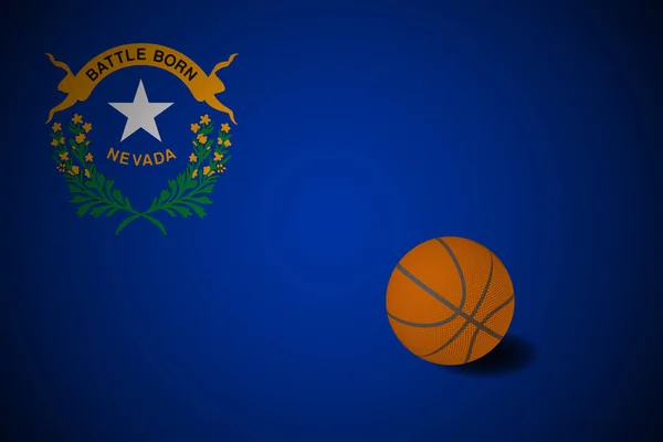 ネバダ州旗 現実的なバスケットボールボール ベクトル — ストックベクタ
