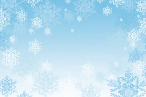 美しい抽象的な冬の雪の結晶の背景 — ストック写真
