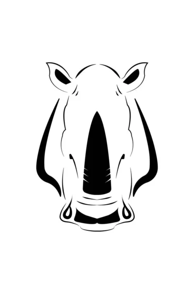 Tête Rhinocéros Sur Fond Blanc Illustration Vectorielle — Photo
