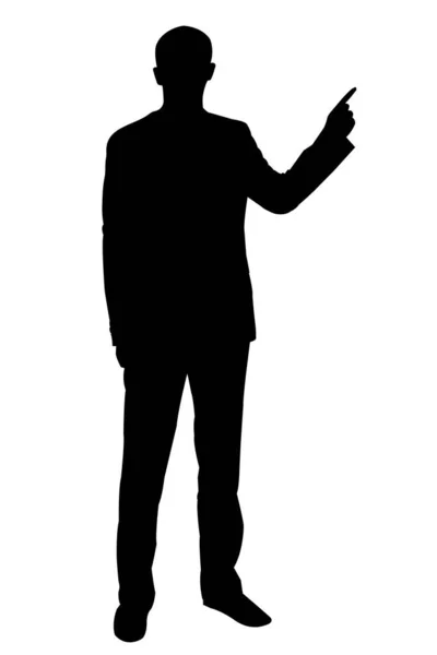 Silhouette Homme Affaires Costume Classique Vecteur — Image vectorielle