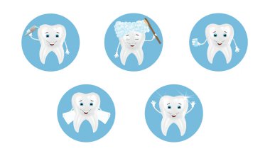 an illustration of a healthy tooth doing the daily cleaning procedures