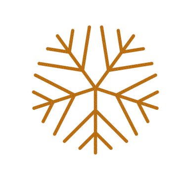 Noel dekorasyon elementi altın kar tanesi, kar desenli efekt. Xmas sembolü, bayram afişi için yeni yıl minimalist sembolü, bayram kartı, don postalı, kutlama posteri, satış broşürü.