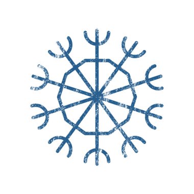 Noel dekorasyon elementi kar desenli mavi kar tanesi. Xmas sembolü, bayram afişi için yeni yıl minimalist sembolü, bayram kartı, don postalı, kutlama posteri, satış broşürü