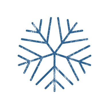 Noel dekorasyon elementi kar desenli mavi kar tanesi. Xmas sembolü, bayram afişi için yeni yıl minimalist sembolü, bayram kartı, don postalı, kutlama posteri, satış broşürü