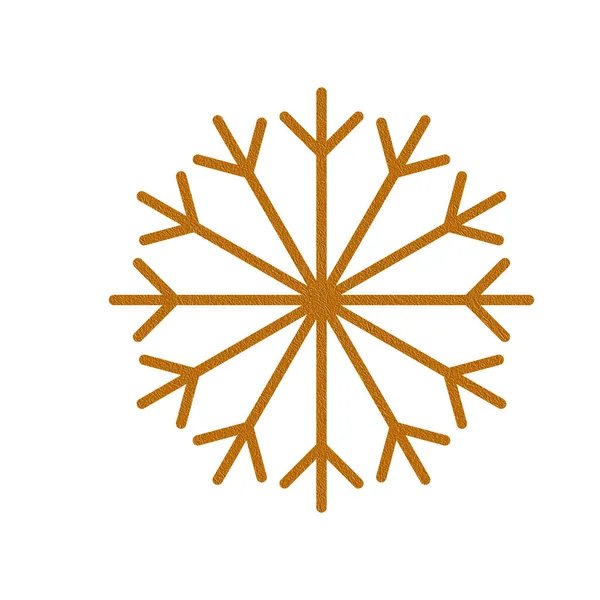 Christmas Decoration Design Element Golden Snowflake Snow Textured Effect Xmas — Stock Photo, Image