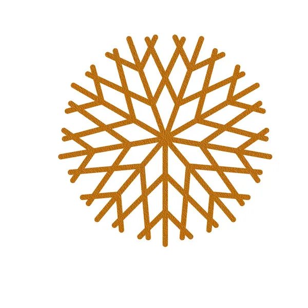 Christmas Decoration Design Element Golden Snowflake Snow Textured Effect Xmas — Stock Photo, Image