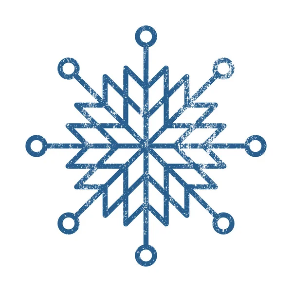 Kerst Decoratie Design Element Blauwe Sneeuwvlok Met Sneeuw Textuur Effect — Stockfoto