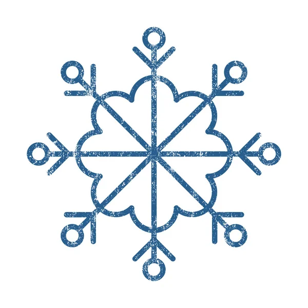 Decoración Navidad Elemento Diseño Copo Nieve Azul Con Efecto Textura — Foto de Stock