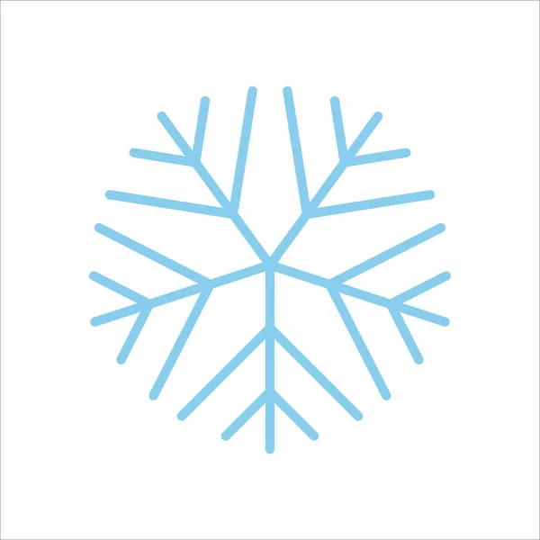 Snowflake Vetor Ícone Linha Sinal Floco Neve Azul Para Símbolo — Vetor de Stock