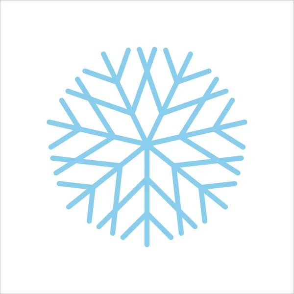 Snowflake Vetor Ícone Linha Sinal Floco Neve Azul Para Símbolo — Vetor de Stock