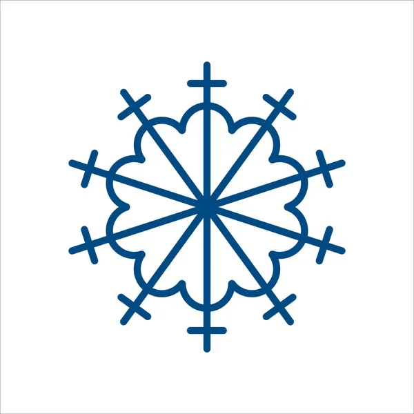 Icono Línea Vector Copo Nieve Signo Copo Nieve Azul Para — Vector de stock