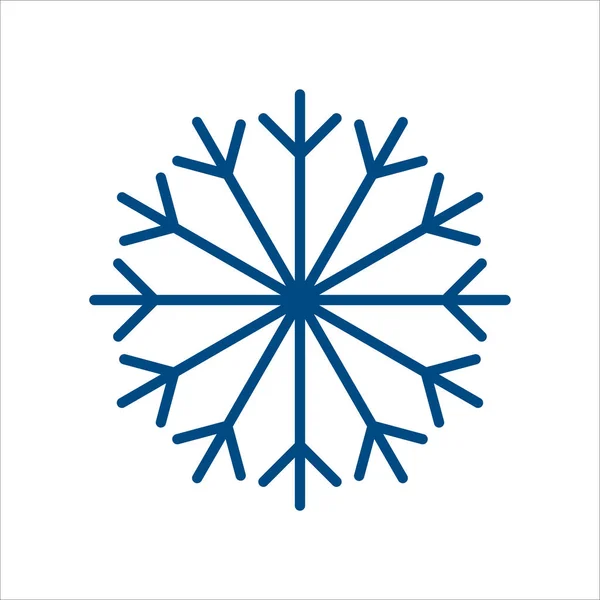 Snowflake Vetor Ícone Linha Sinal Floco Neve Azul Para Símbolo — Vetor de Stock