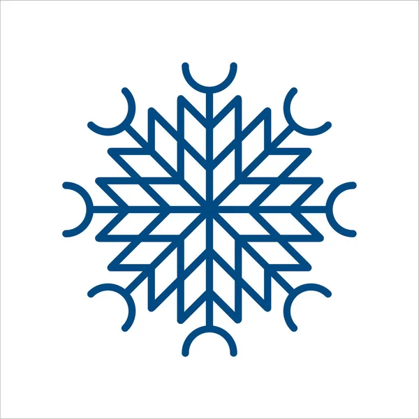 Sneeuwvlok Vectorlijn Icoon Teken Van Blauwe Sneeuwvlok Voor Kerstmis Symbool — Stockvector